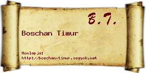 Boschan Timur névjegykártya